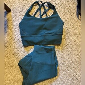 Lululemon green jasper teal set size 4